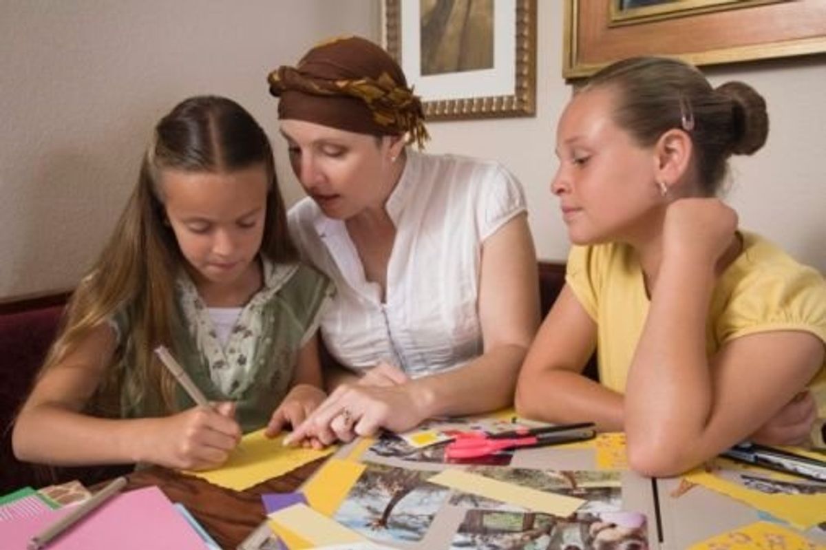 family scrapbooking together