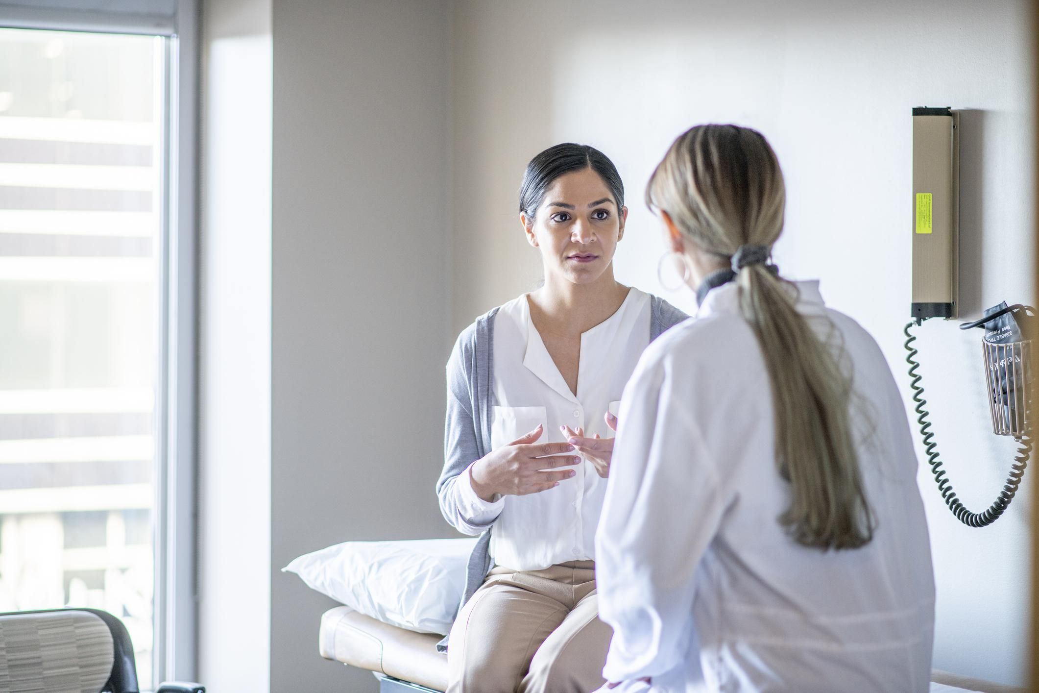 Female patient at doctor's office