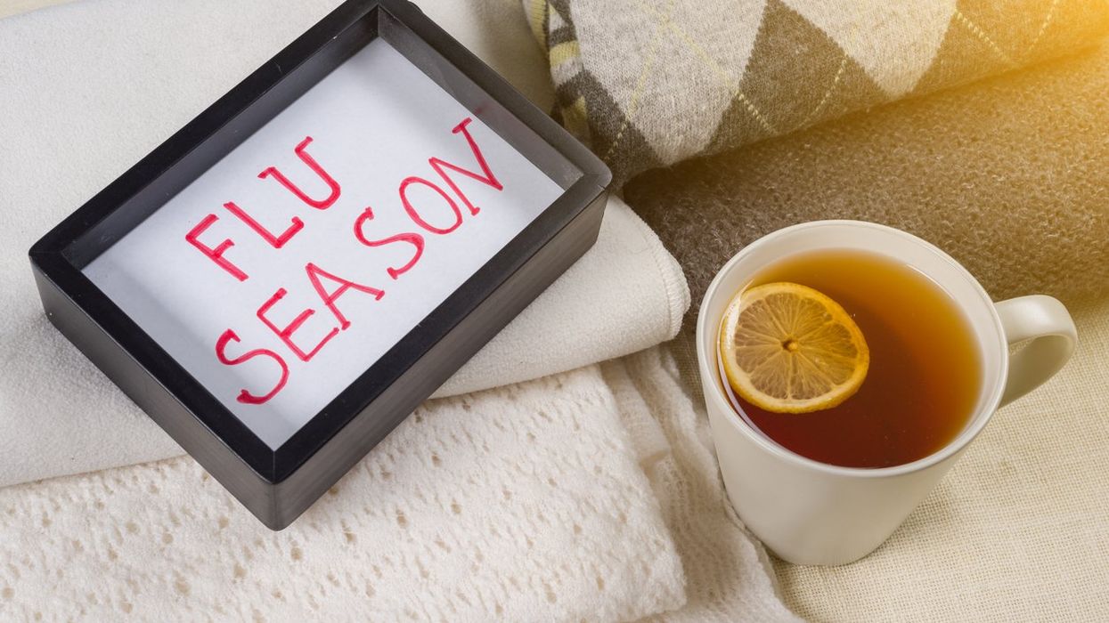 Flu season text in frame.