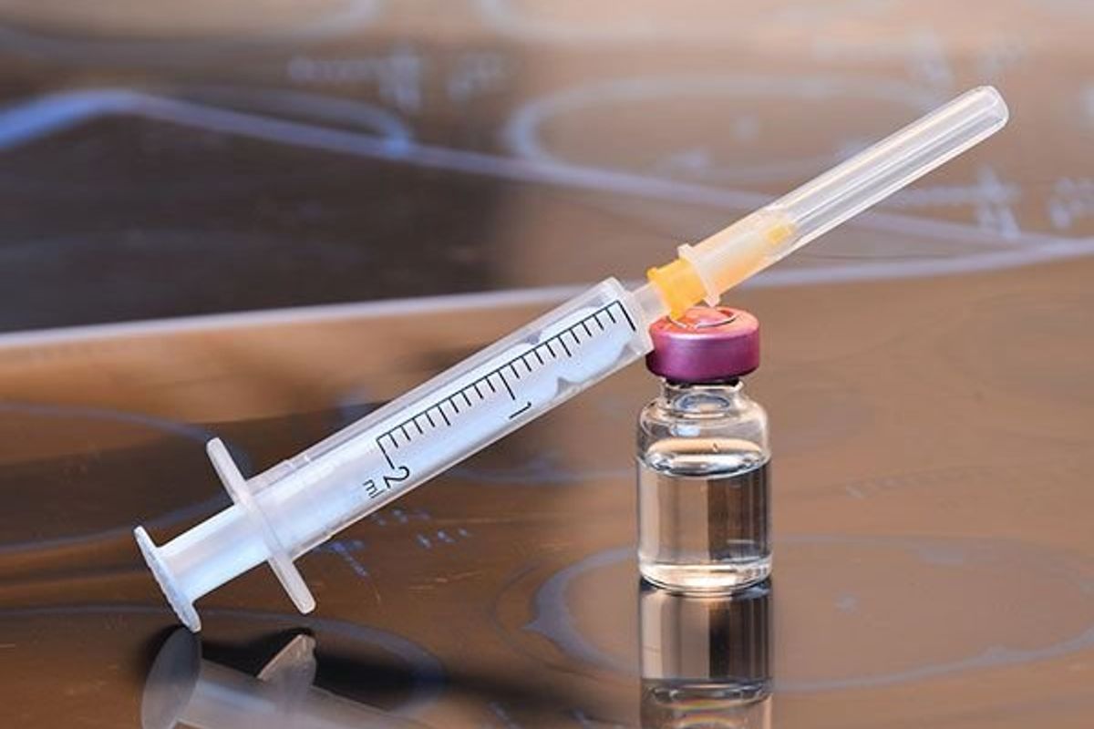 flu vaccine in a needle