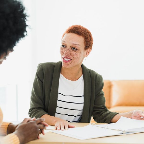 genetic counselor meeting with patient to discuss BRCA gene