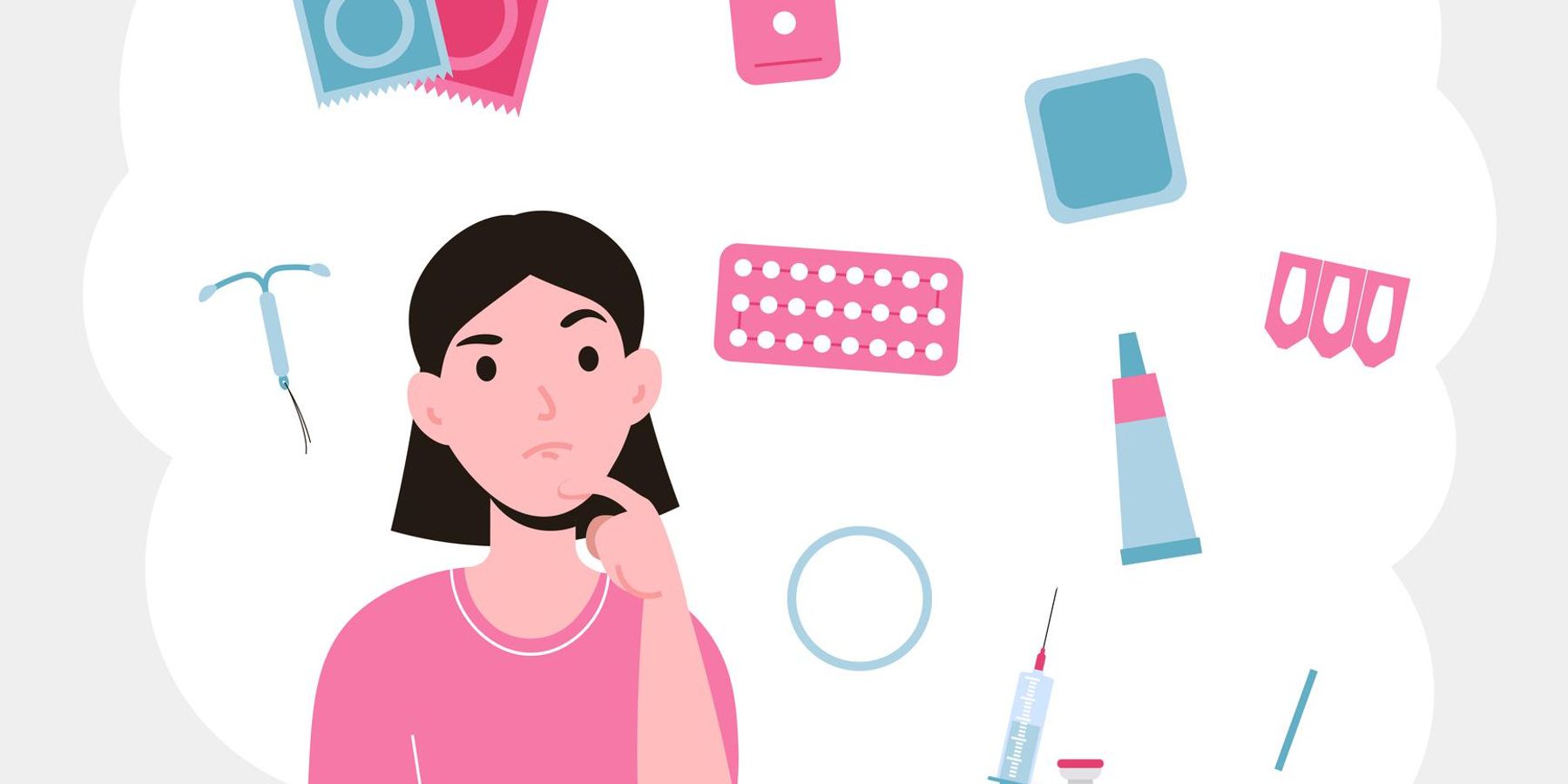 Girl choosing a method of contraception