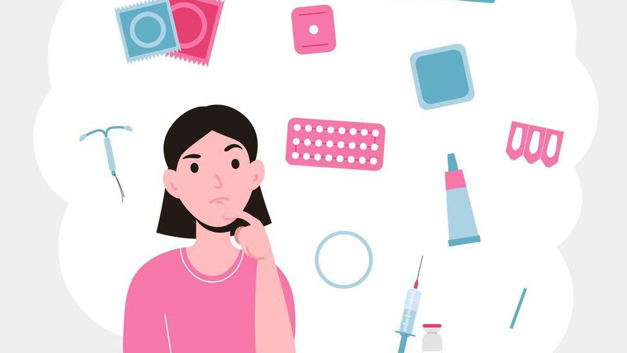 Girl choosing a method of contraception