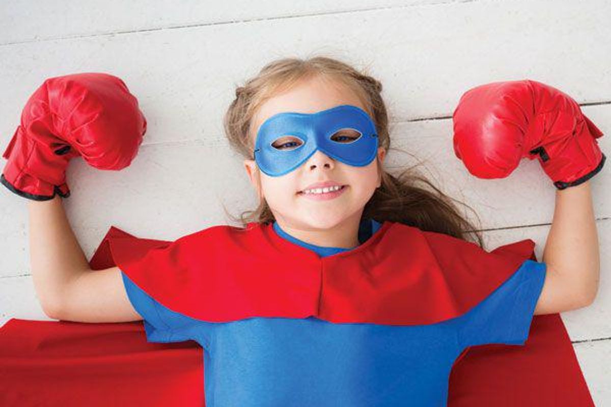 girl in superhero outfit