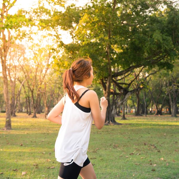 girl running in the park