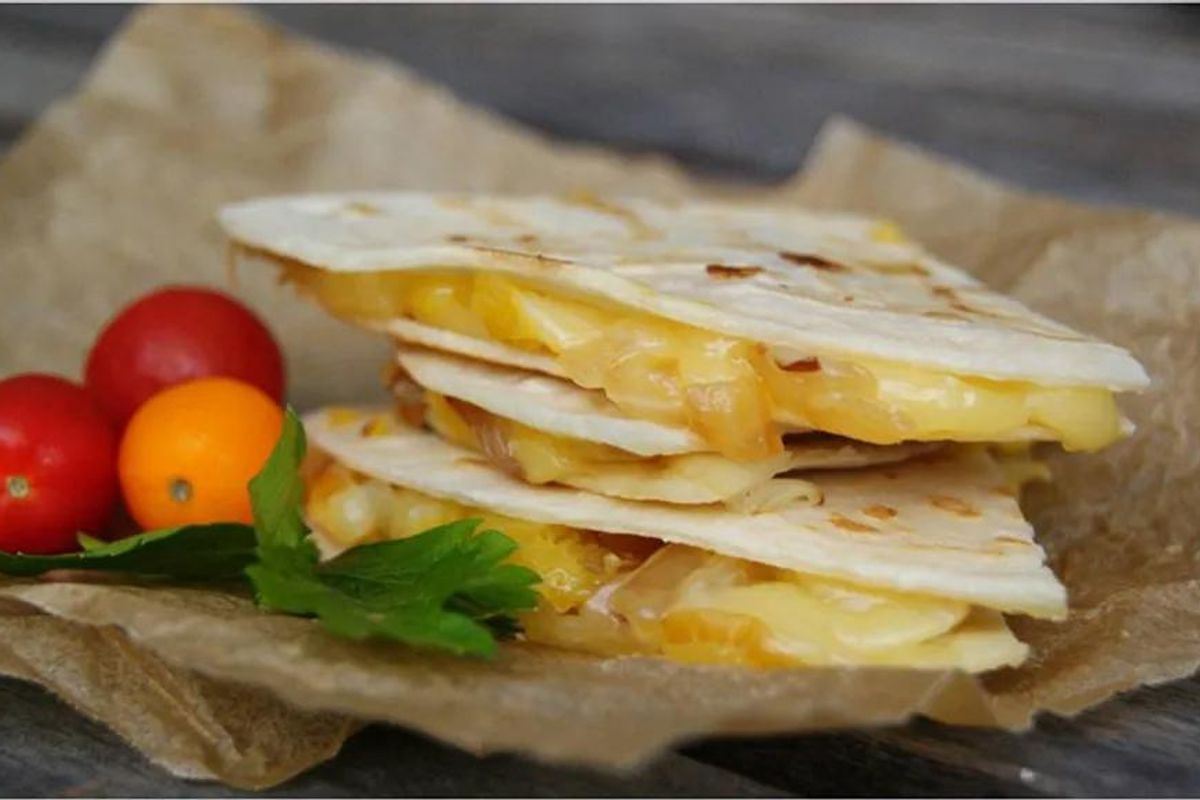 Gluten-Free Squash & Caramelized Onion Quesadilla