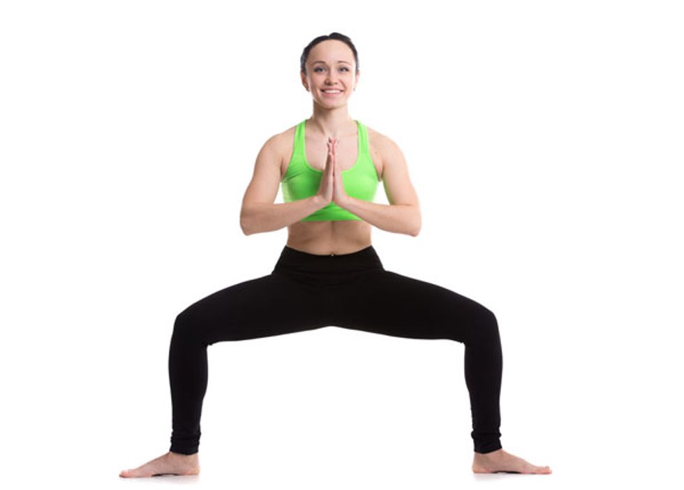 Goddess pose prenatal yoga