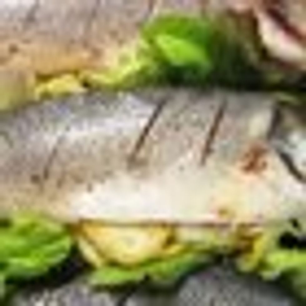 Grilled Fish With Roasted Kale Chips