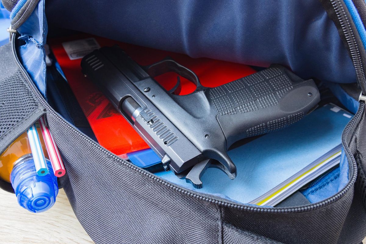 gun in a backpack