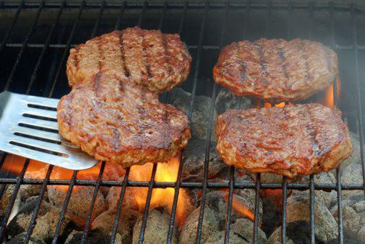 hamburgers on a grill