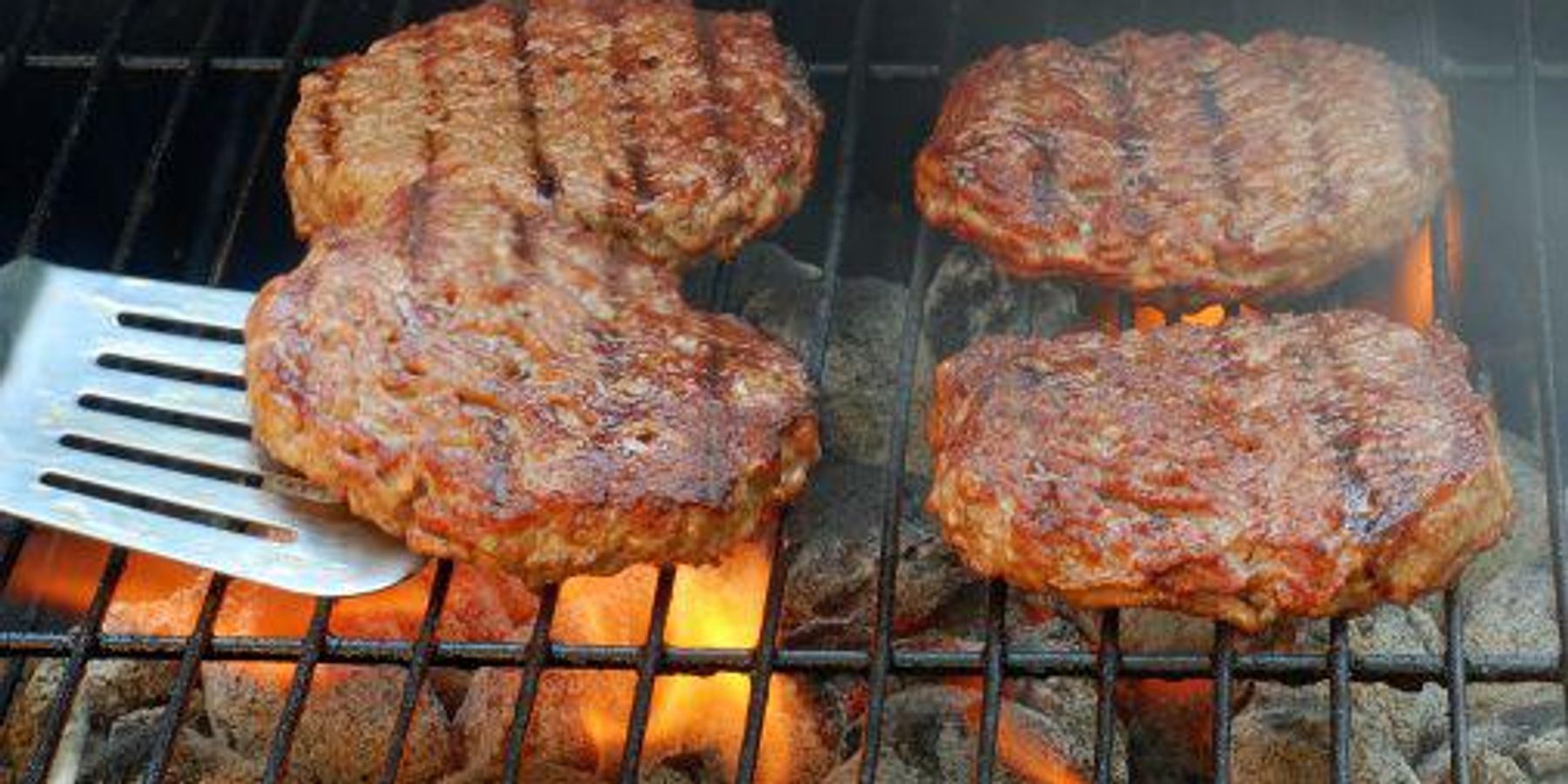 hamburgers on a grill