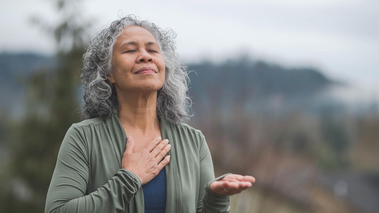 Hawaiian woman doing yoga pose