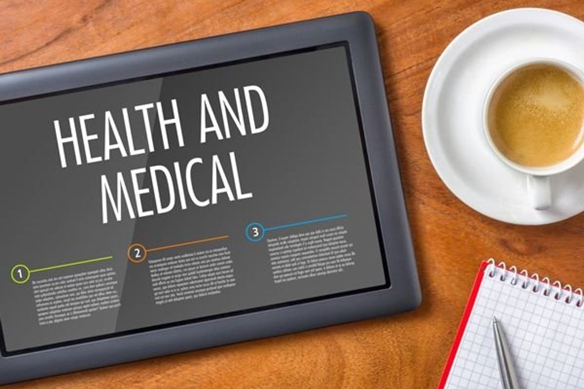 health and medical headlines on a tablet