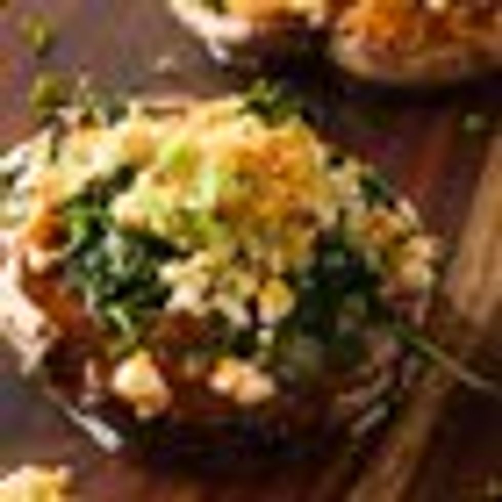 Herbed Spinach Quiche Portabella Caps
