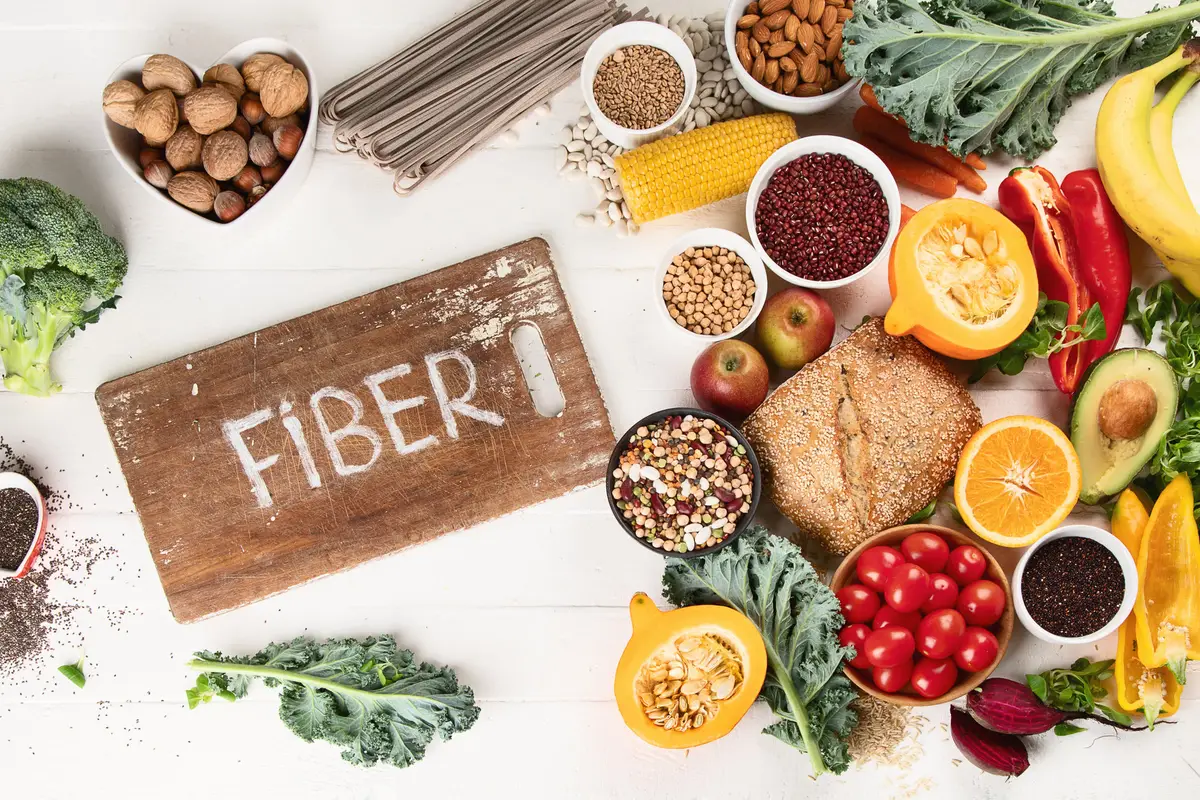 High Fiber Foods. Healthy balanced dieting concept