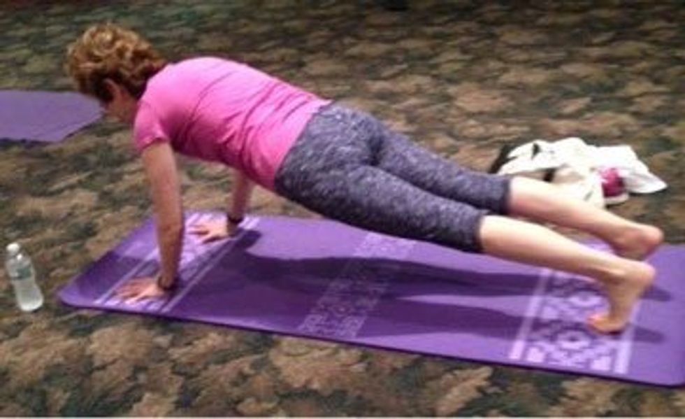 I do planks in yoga for strength training.
