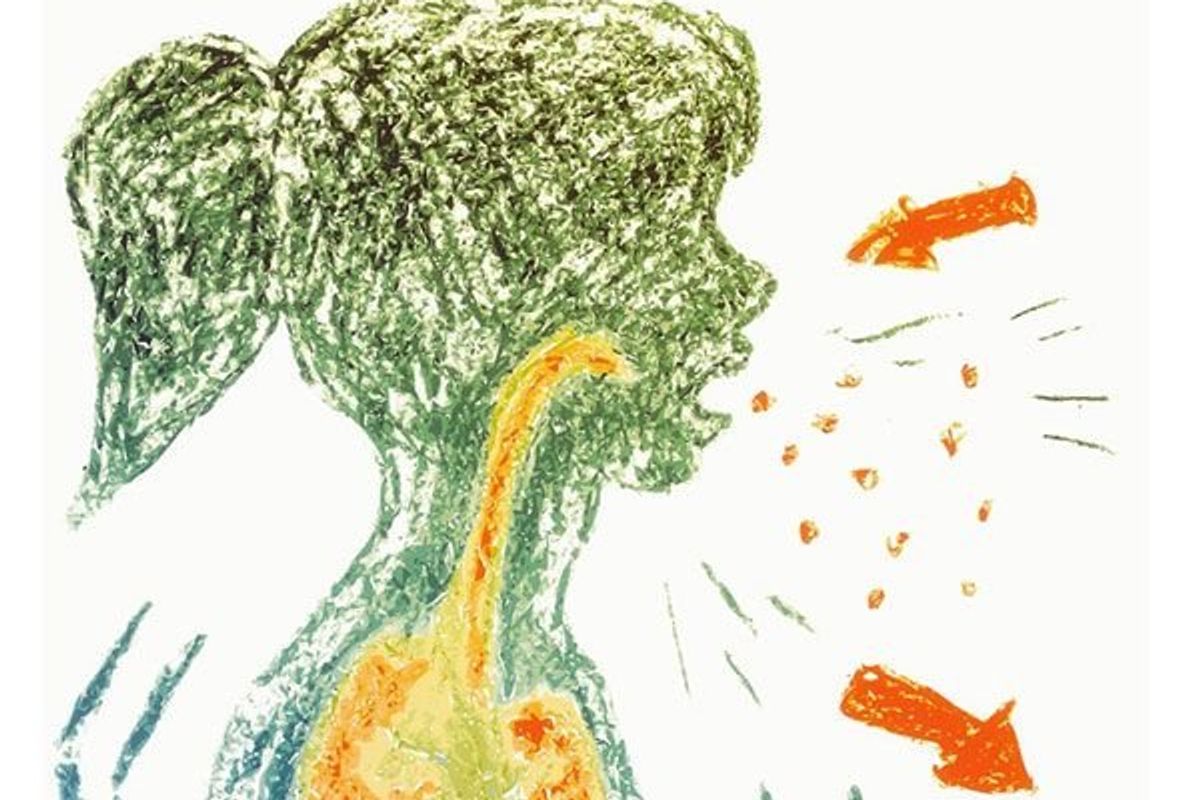 illustration of a child coughing