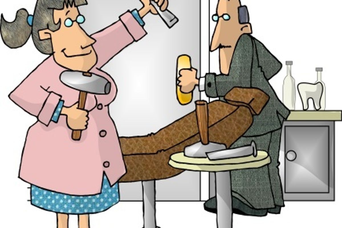 illustration of a person at a dentist office