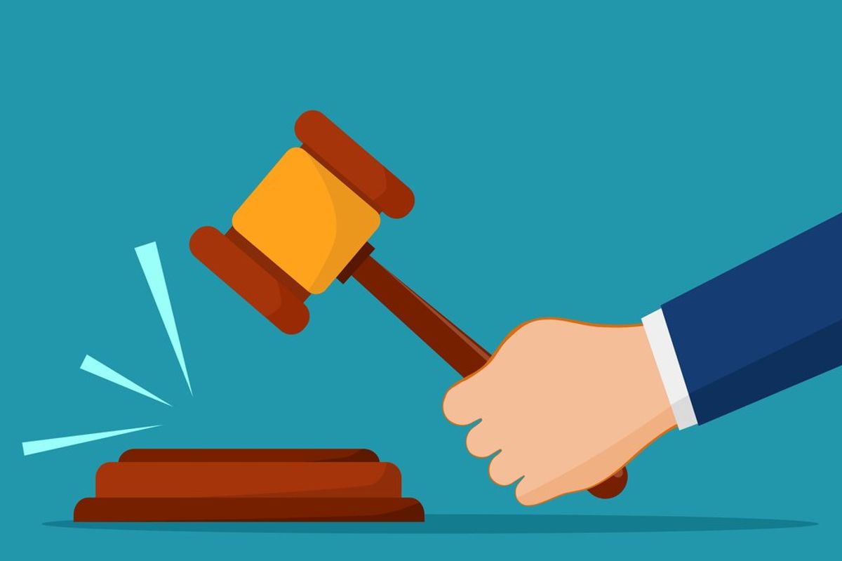 illustration of a person holding a gavel