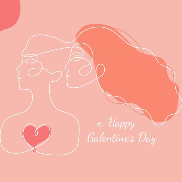 illustration of women with the words "Happy Galentine's Day"