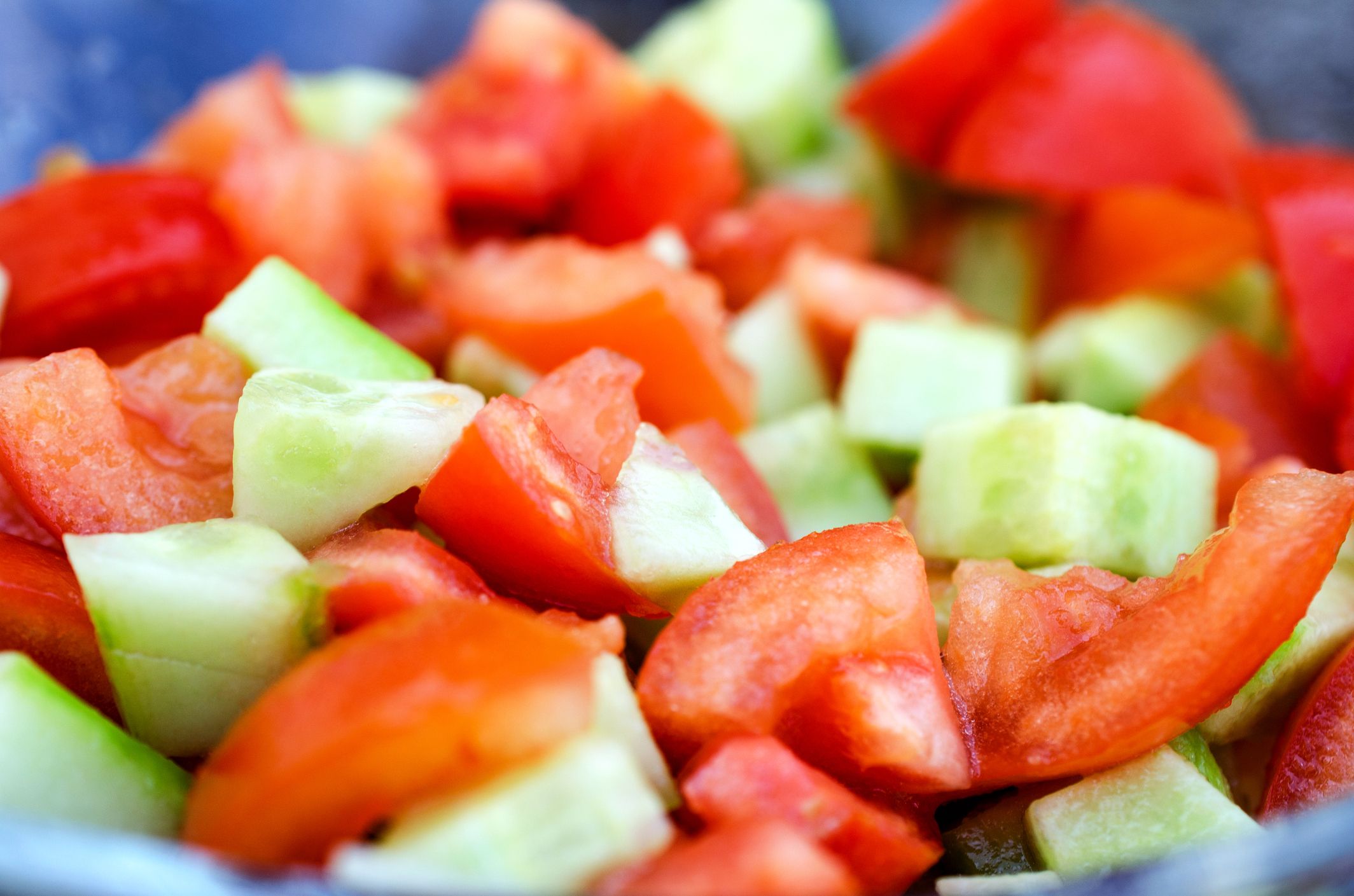 Plate Salad With Tomatoes and Cucumbers