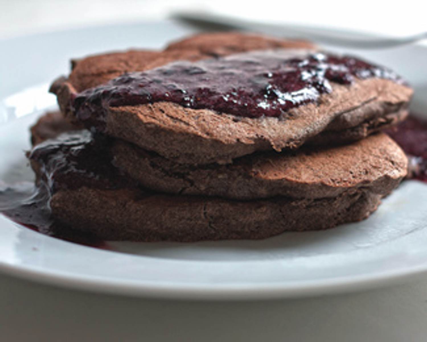 Buckwheat Banana Pancakes With Blueberry Sauce