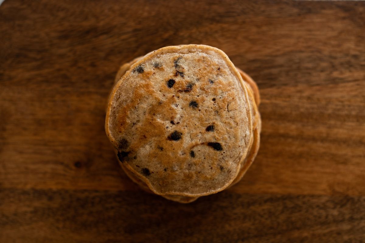 Oatmeal Carob Chip Pancakes