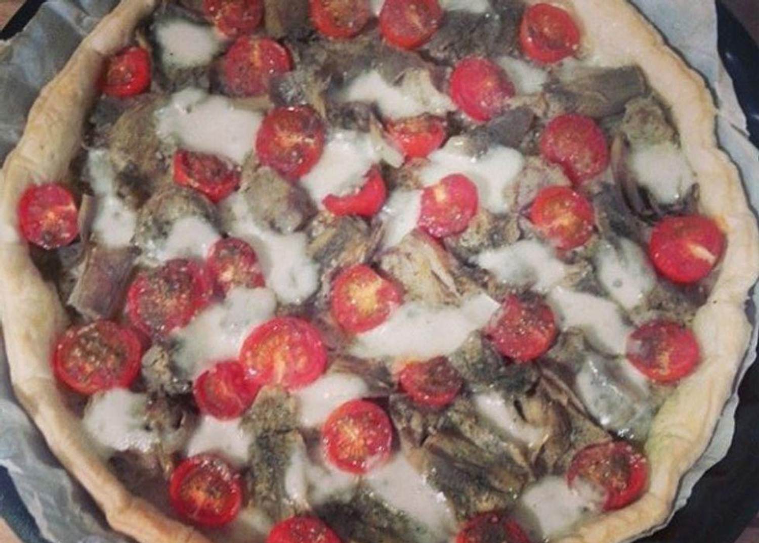 Cherry Tomato and Artichoke Tart