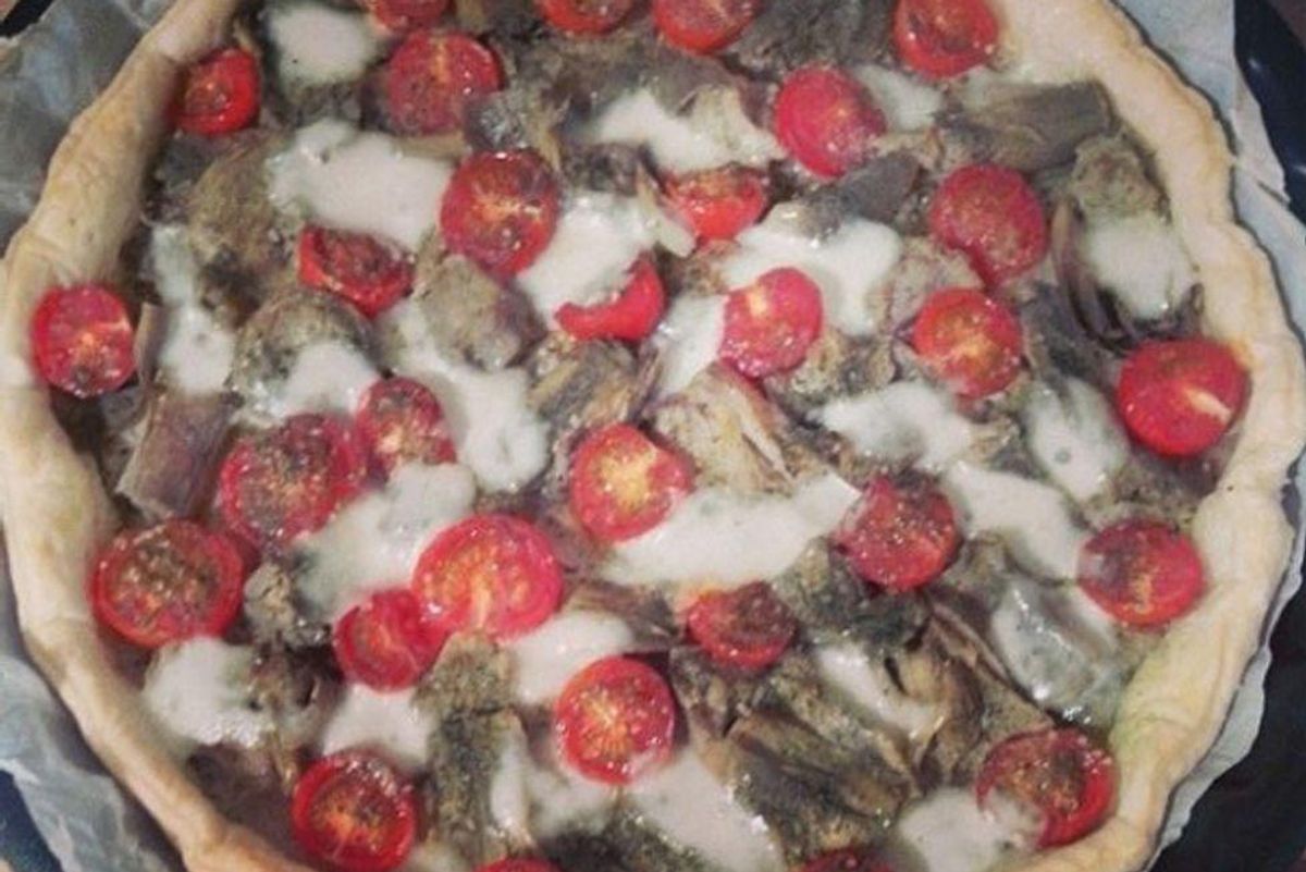 Cherry Tomato and Artichoke Tart