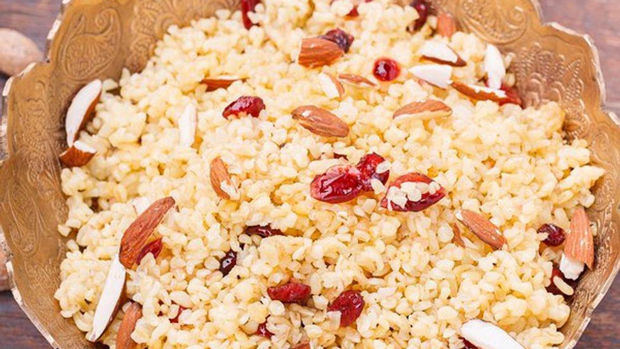 Bulgur Pilaf With Roasted Brussels Sprouts