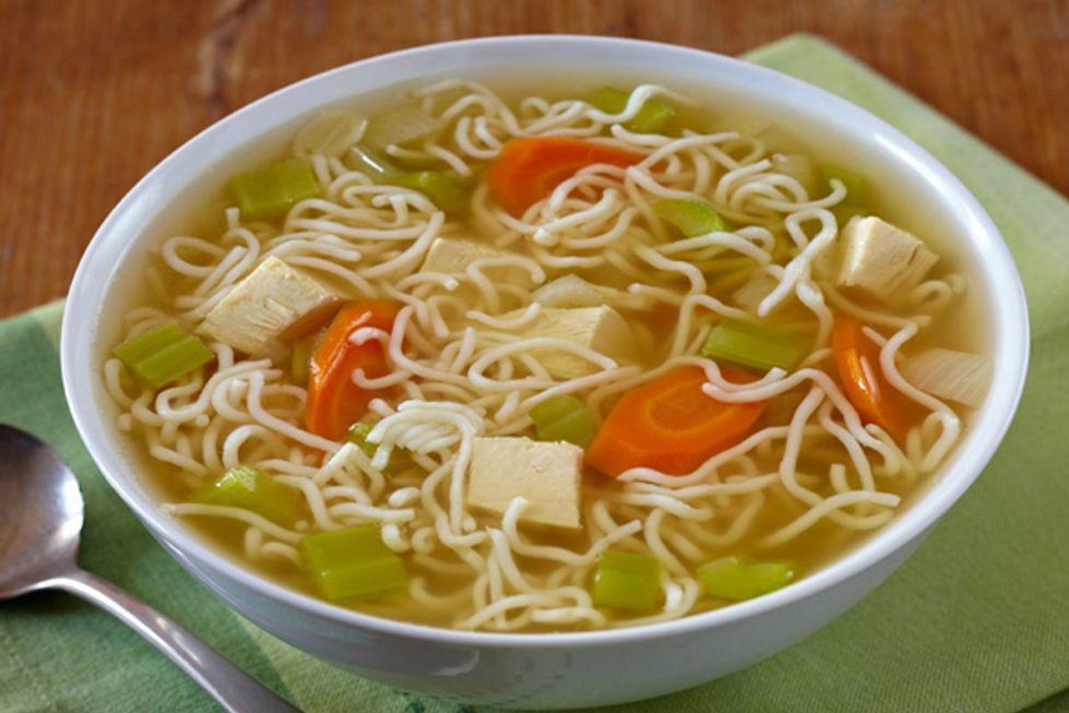 Hearty Chicken Soup With Tofu Shirataki