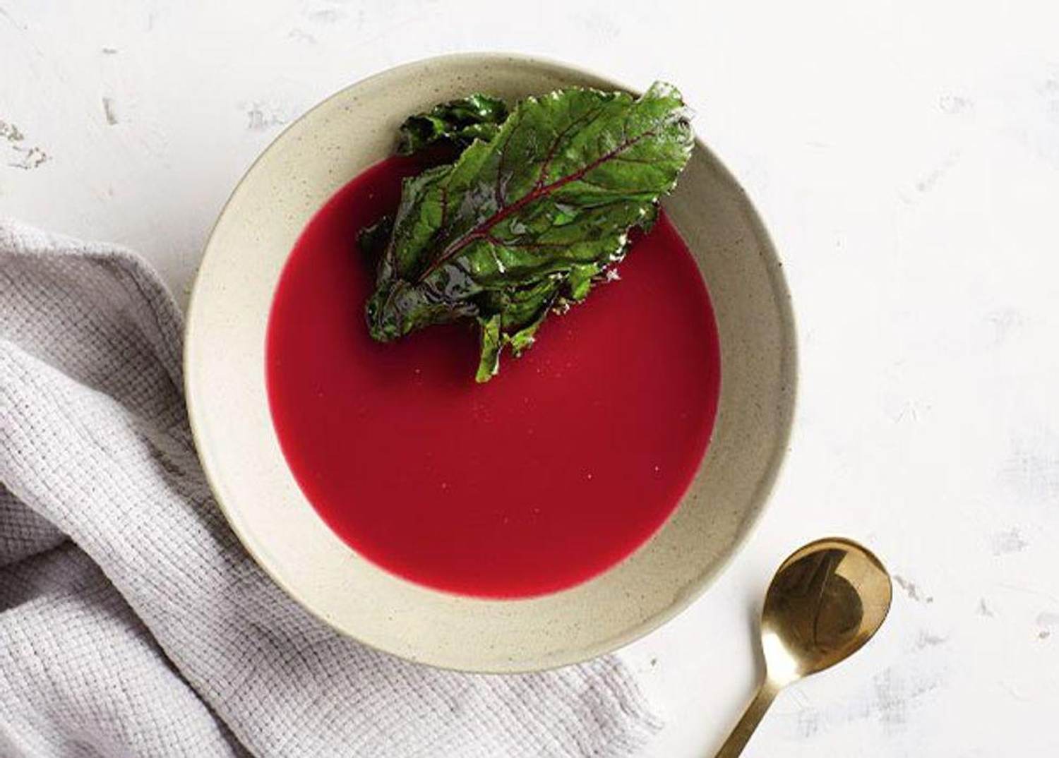 White Bean Puree With Beets and Beet Greens