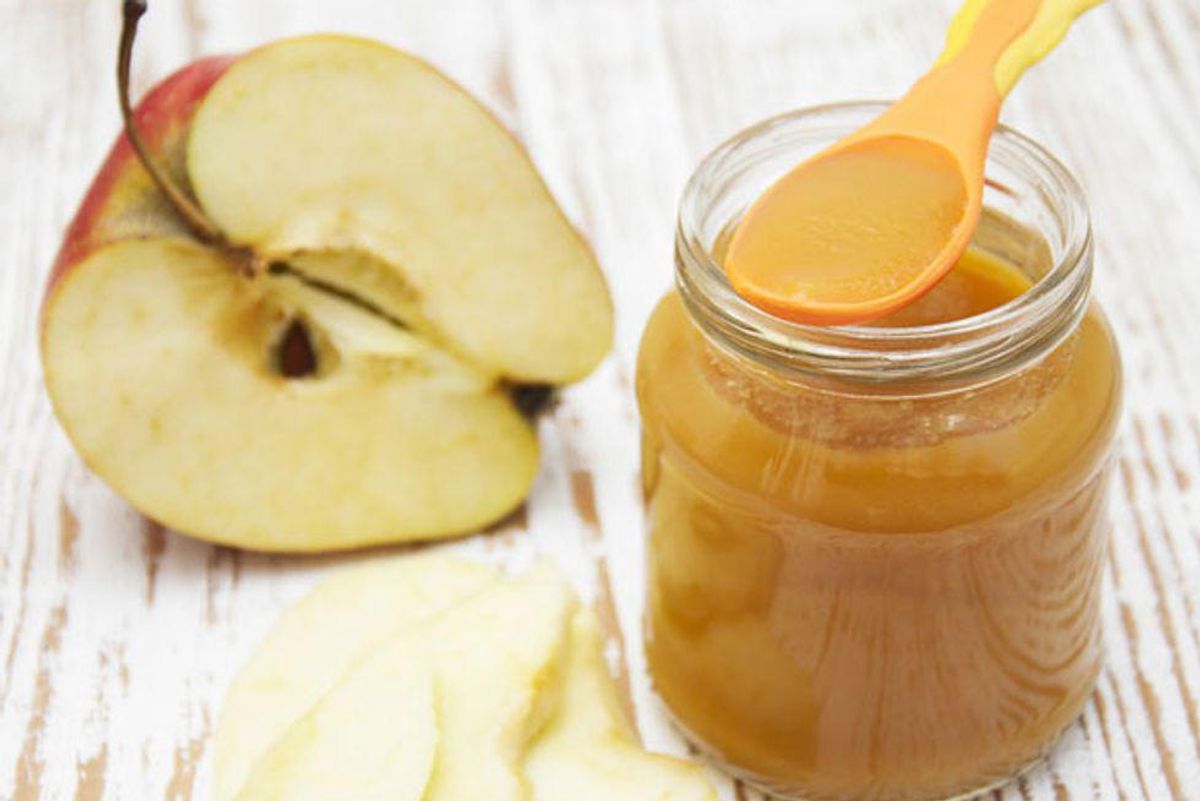 Apple and Oat Puree Baby Food