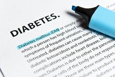Diabetes text with felt tip pen