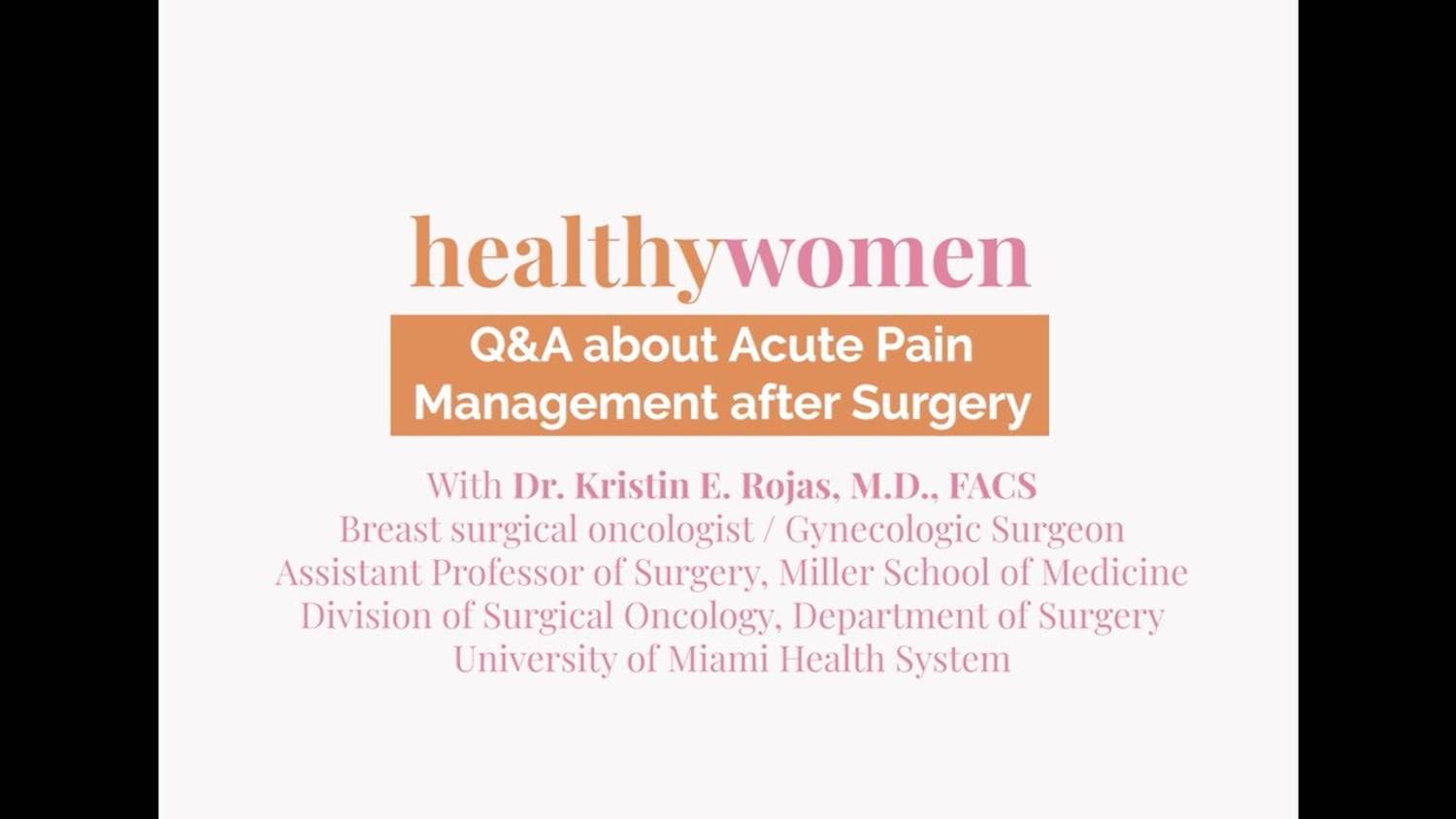 managing postsurgica