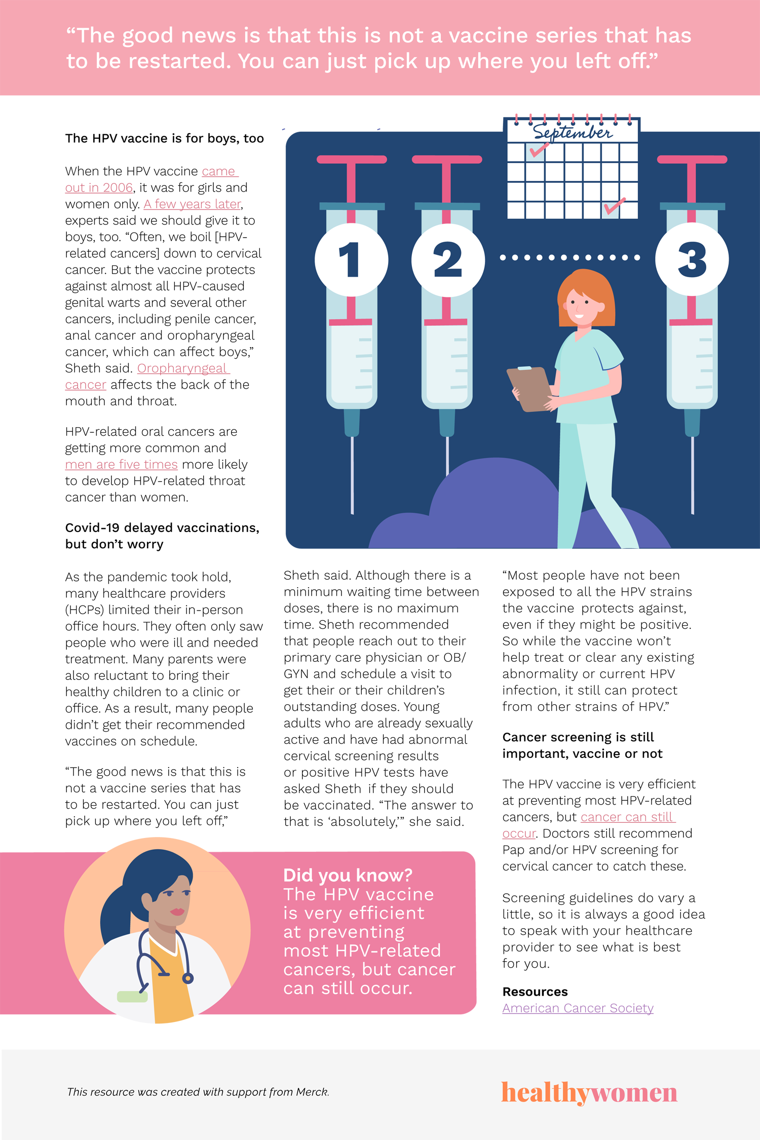 Infographic HPV Vaccine: What you might have missed during the pandemic. Click the image to open the PDF