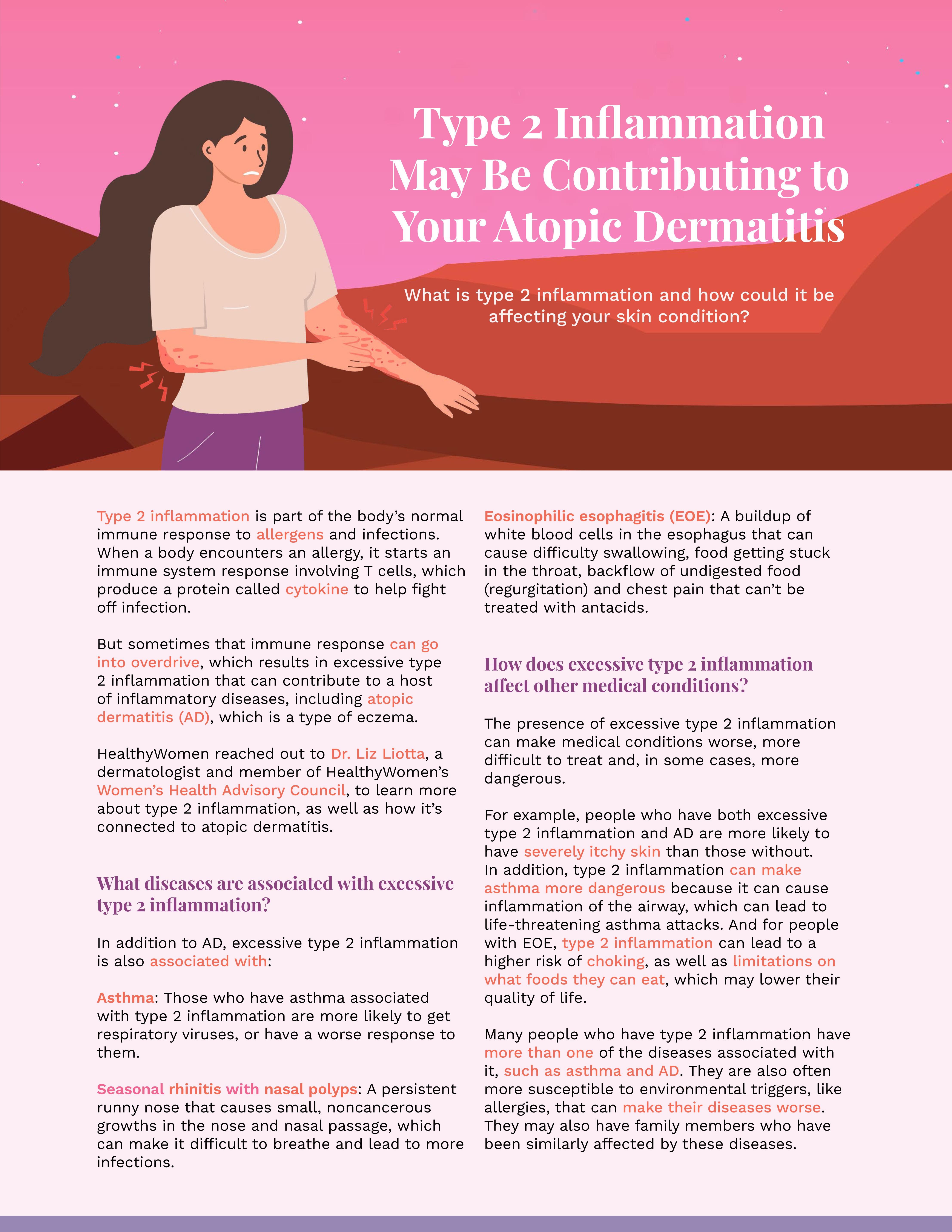 Infographic Type 2 Inflammation May Be Contributing to Your Atopic Dermatitis. Click the image to open the PDF