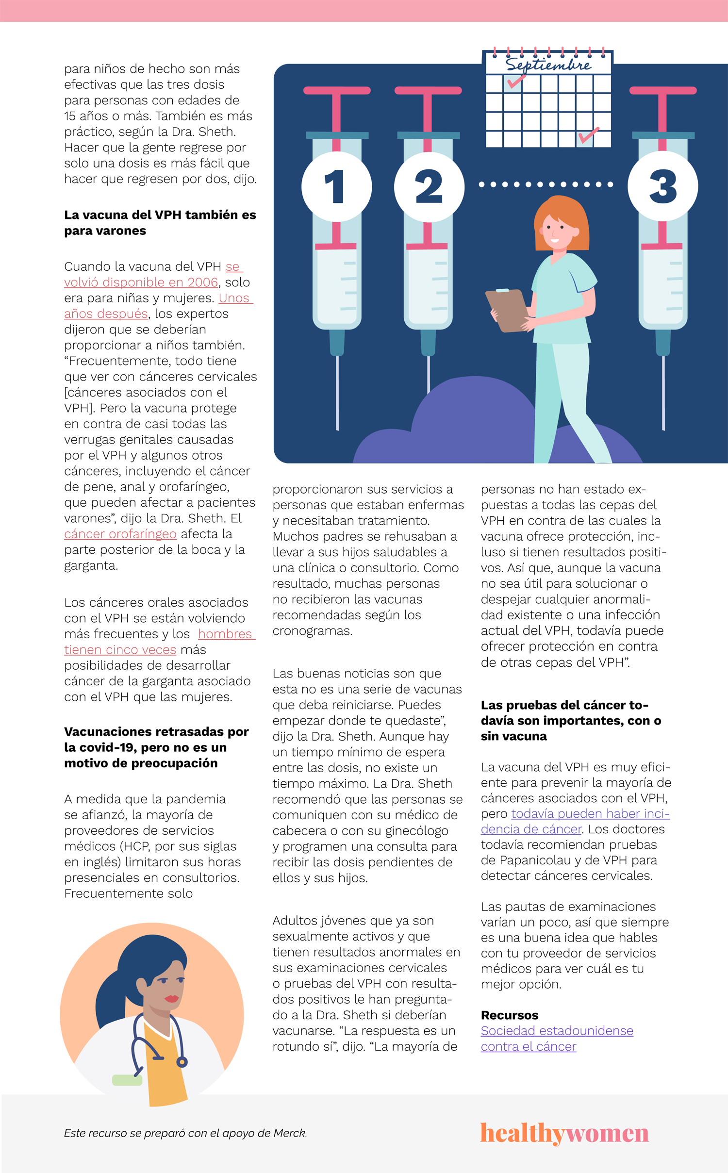 Infographic Vacuna del VPH: Lo que puede que no hayas hecho durante la pandemia. Click the image to open the PDF