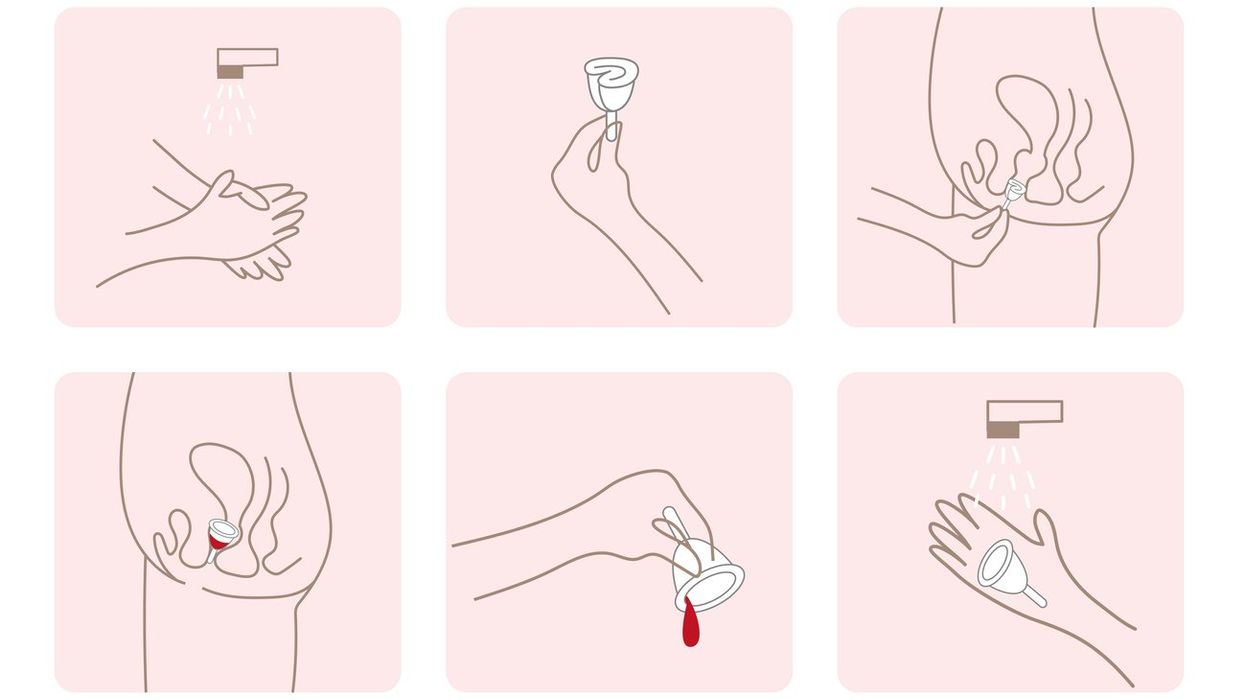 Instruction how to use menstrual cup during period