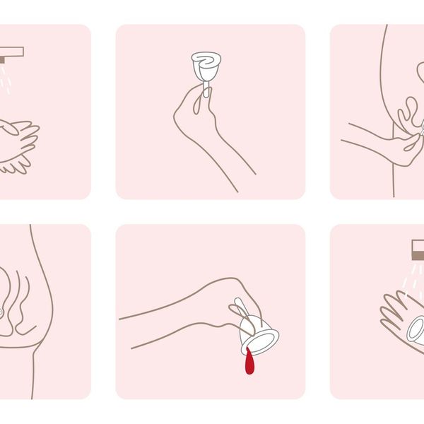 Instruction how to use menstrual cup during period