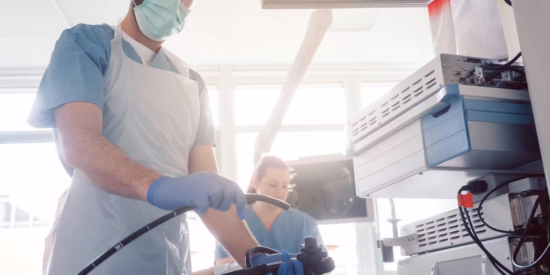 internist doctors during stomach examination