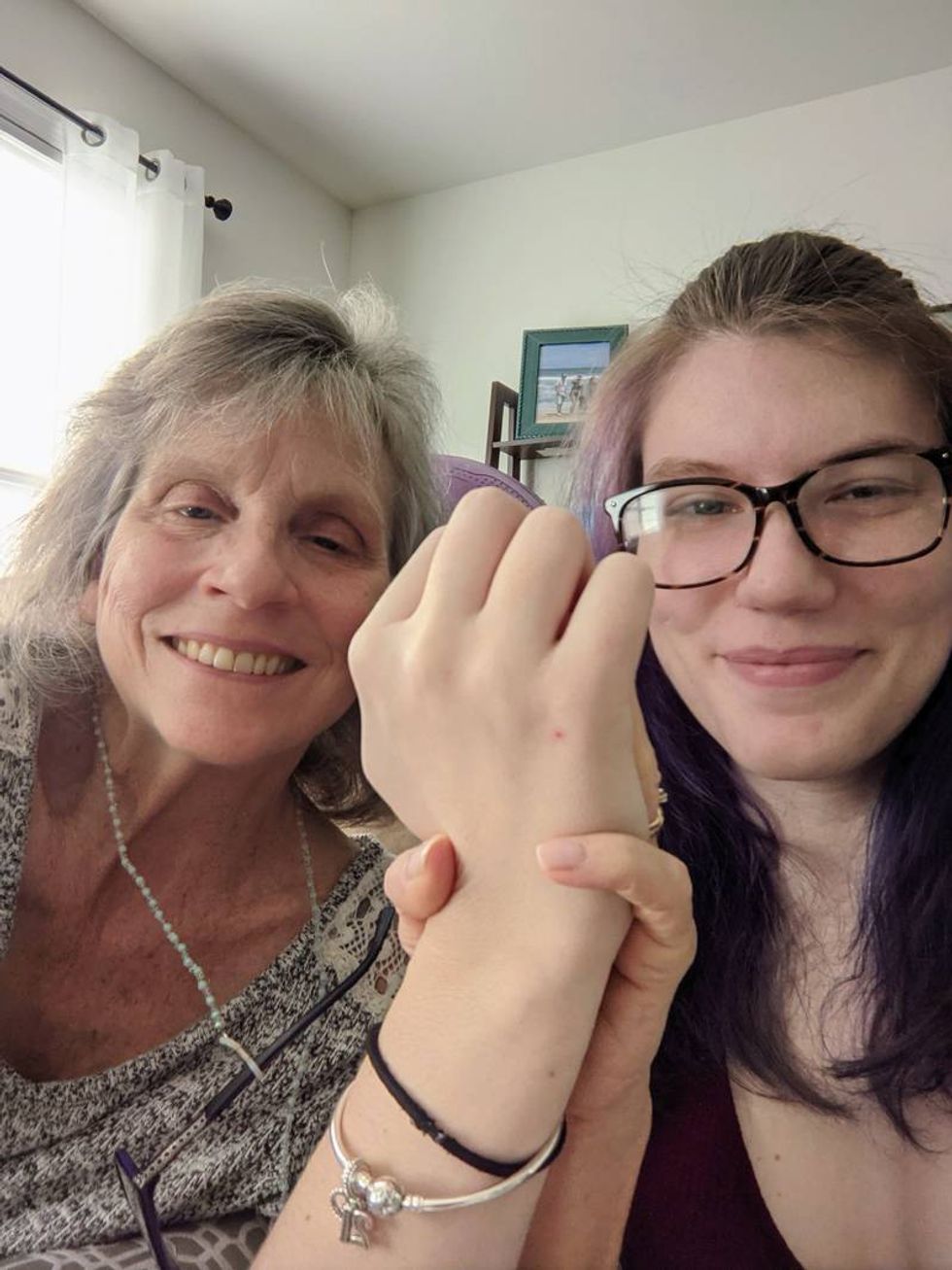 Jackie and Alexis with Alexisu2019 21st birthday charm bracelet, 2021