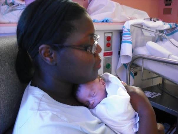 Jacqueline Shaulis holding her baby