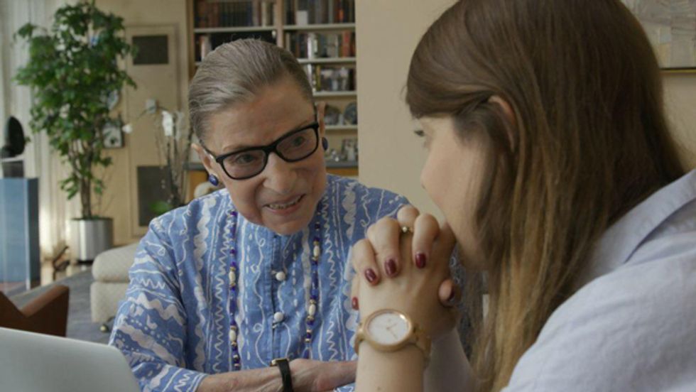 Justice Ginsburg with her granddaughter in RBG , a Magnolia Pictures release. Courtesy of Magnolia Pictures.
