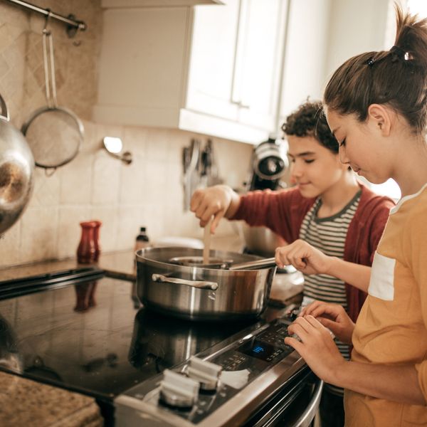 Kids baking together