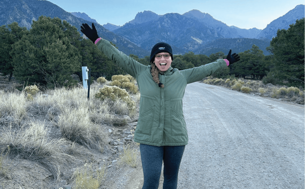 Kimberly on a nature walk