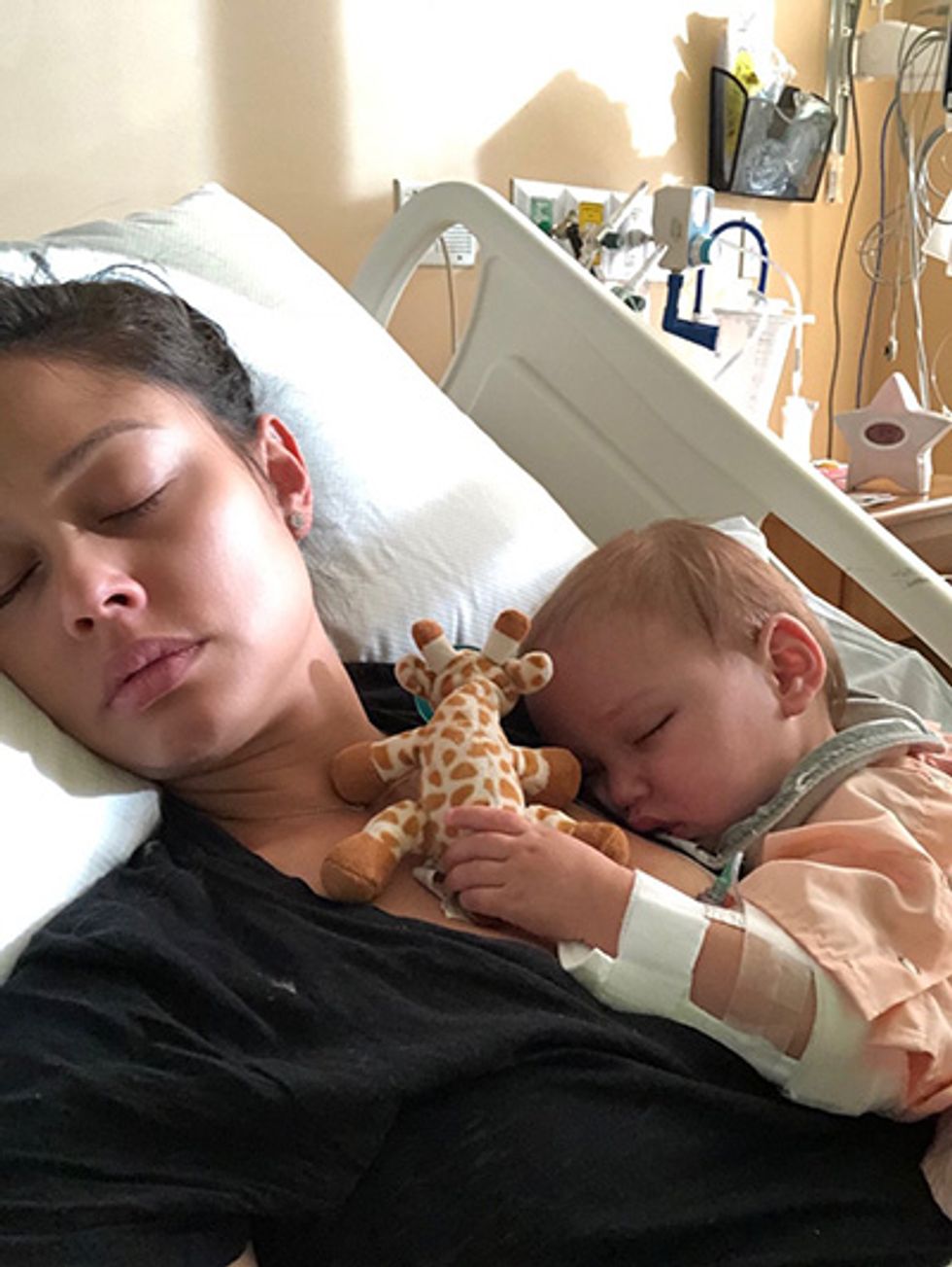 Lachey and her child