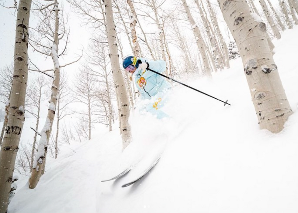 Lindsey Vonn sedang beraksi