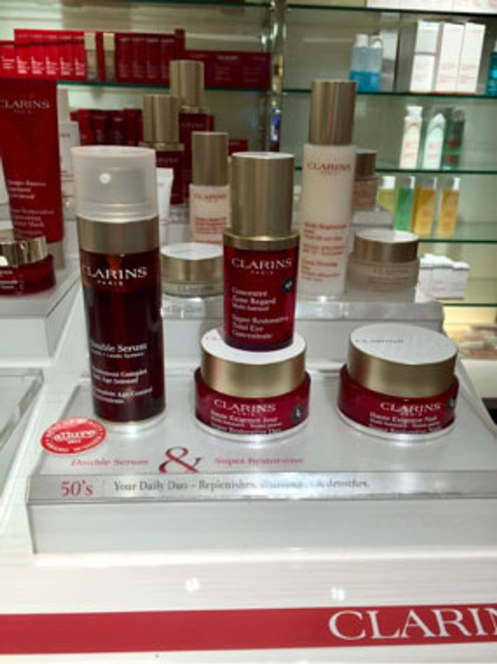 Lorraine likes Clarins serums and moisturizers for post-50 skin care.