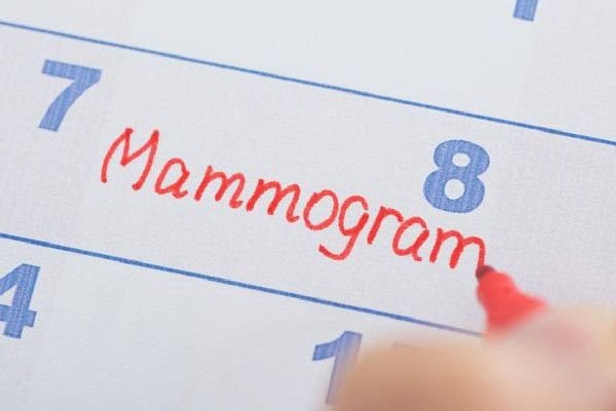 mammogram on a calendar